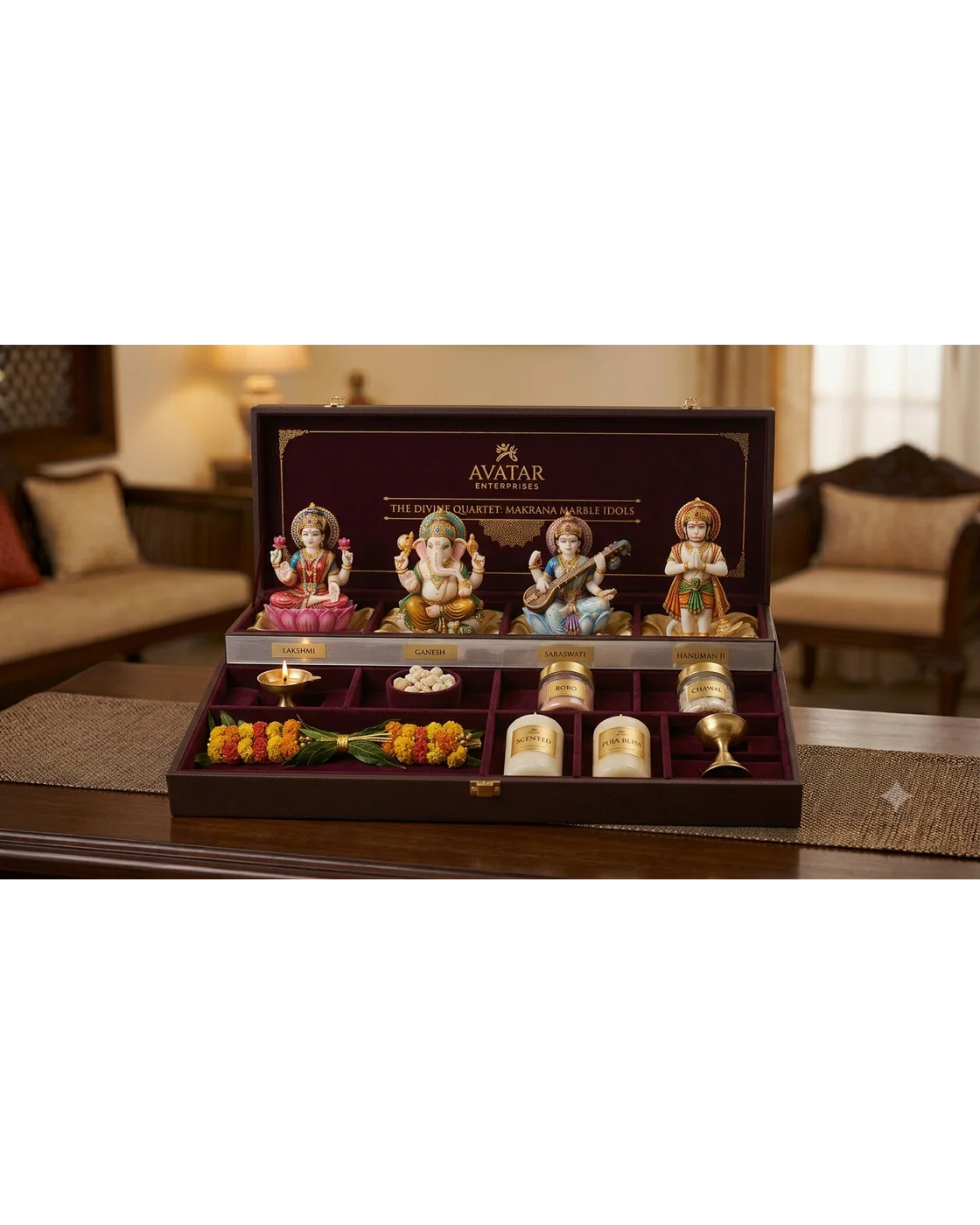 Exquisite Handcrafted Diwali Pooja Gift Set for Sacred Celebrations - Hindu Statues