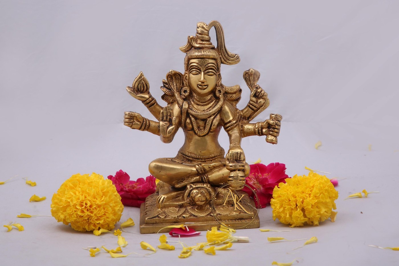 Shiva Statue Brass 6.5 Inch: Mahadev Idol for Spiritual Decor - Hindu Statues