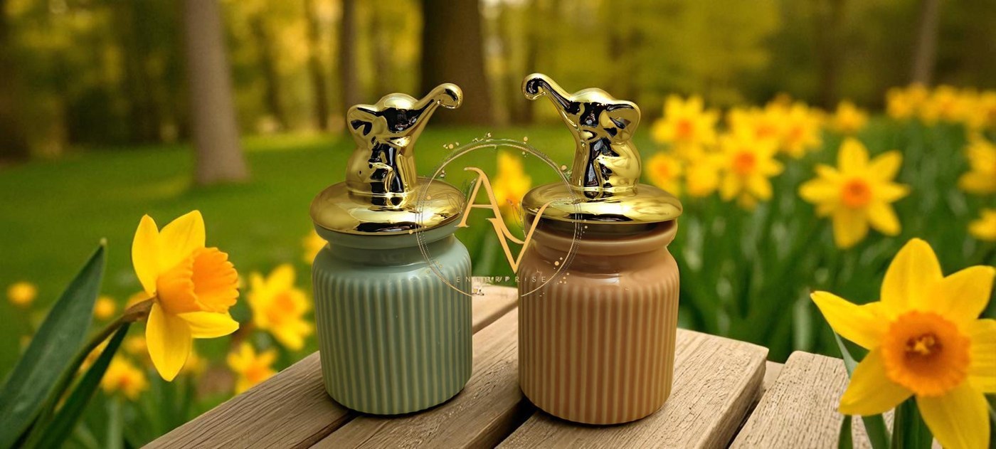 Elephant Jar Ceramic Canister: Airtight Tea, Candy, and Cotton Tip Storage - Home Décor