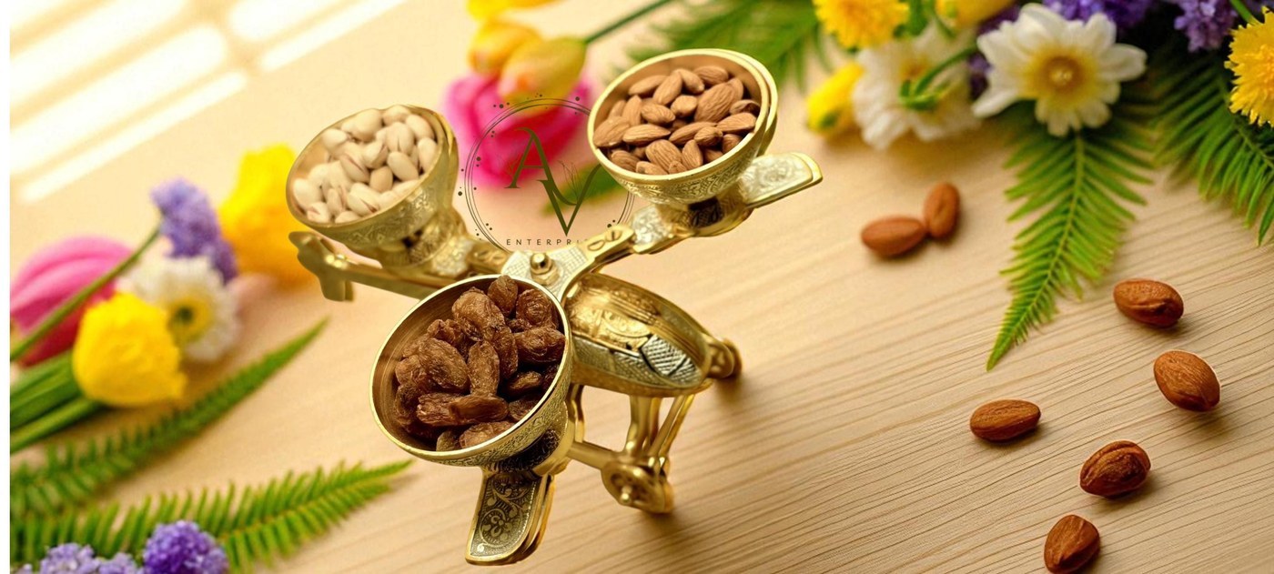 Handcrafted Helicopter Dry Fruit Tray: Gold & Silver Decorative Serving Piece - Glassware