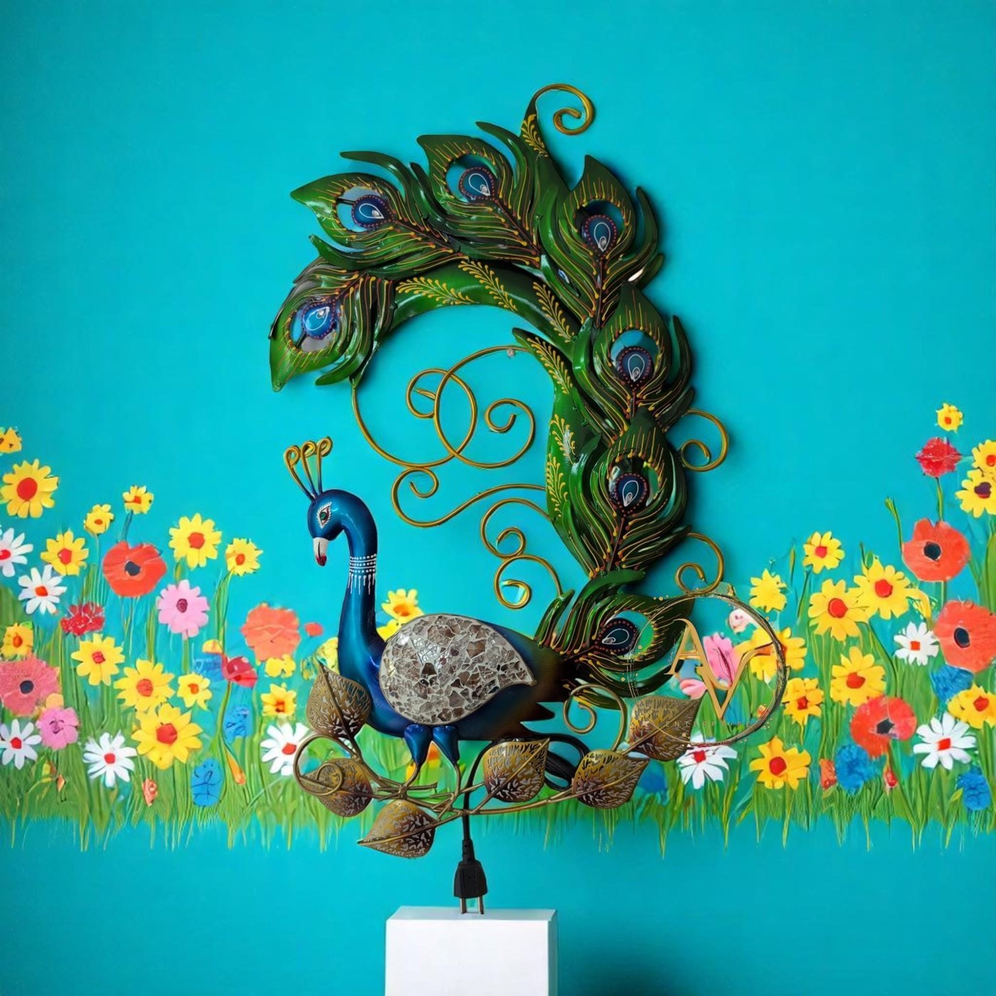 Exquisite Handcrafted Wrought Iron Peacock Wall Art | Metal Wall Decor Showpiece for Home & Office