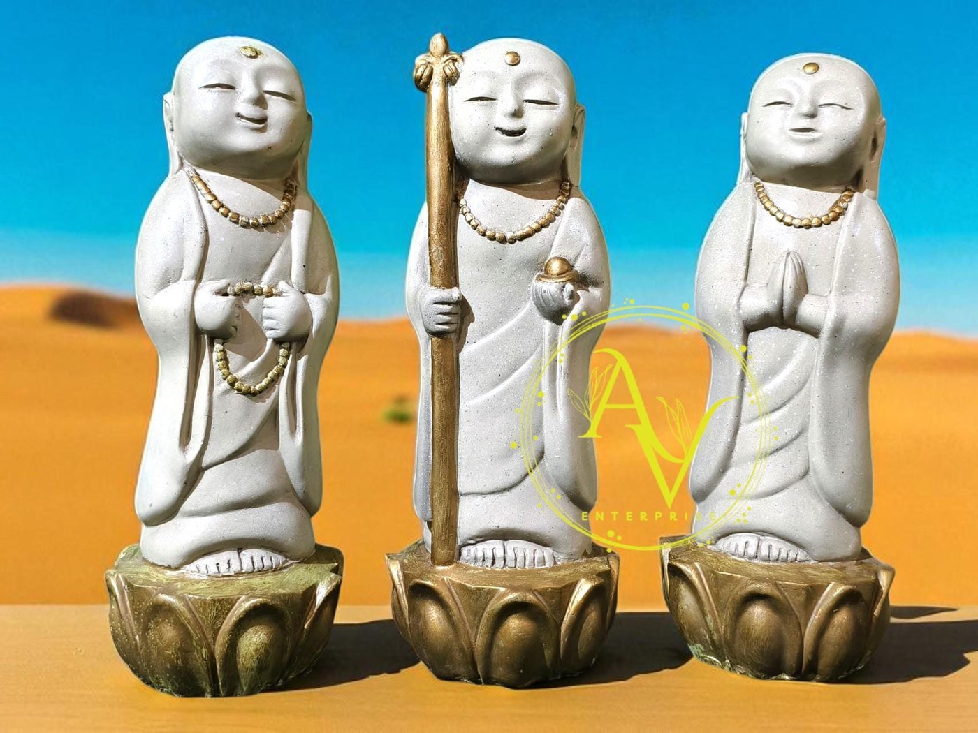 23" Happy Monk Buddha Statue: Zen Garden Decor, Indoor/Outdoor Serenity - Hindu Statues